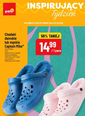 Chodaki damskie lub męskie promocja w POLOmarket