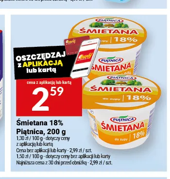 Śmietana Piątnica 18% promocja w Twój Market
