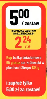 Zestaw bułka śniadaniowa + ser królewski w plastrach Sierpc promocja w POLOmarket