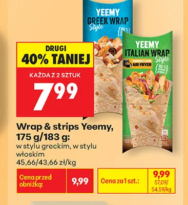 Wrap & strips w stylu greckim Yeemy promocja w Biedronka