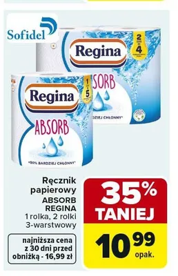 Ręcznik papierowy Absorb Regina promocja w Carrefour