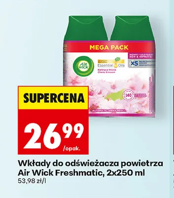 Wkłady do odświeżacza powietrza Air Wick Freshmatic 2-pak promocja w Biedronka