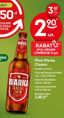 Piwo Warka Classic promocja w Żabka