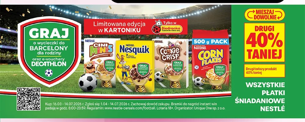 Płatki śniadaniowe Nestlé Cini Minis promocja w Biedronka