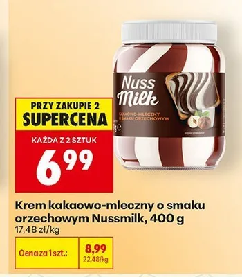 Krem kakaowo-mleczny o smaku orzechowym Nussmilk promocja w Biedronka