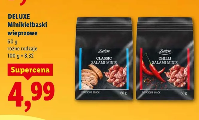 Minikiełbaski wieprzowe różne rodzaje promocja w Lidl