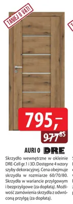 Skrzydło wewnętrzne AURI 0 DRE promocja w Dobre Dla Domu