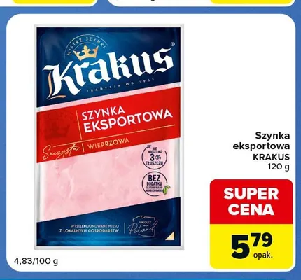 Szynka eksportowa Krakus promocja w Carrefour Express