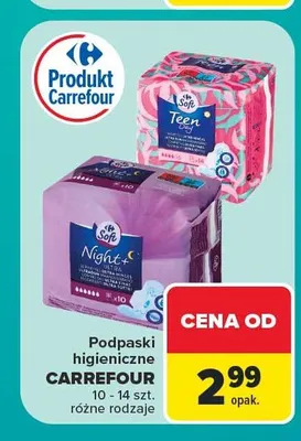Podpaski higieniczne Carrefour promocja w Carrefour