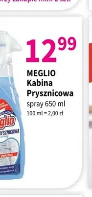 Spray do kabin prysznicowych Meglio promocja w Drogerie Polskie