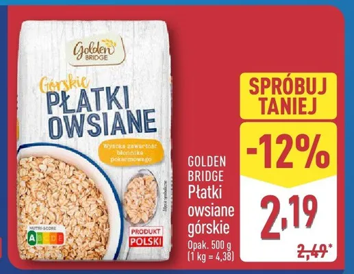 Płatki owsiane górskie promocja w Aldi