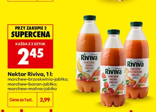 Nektar Riviva marchew-banan-jabłko promocja w Biedronka