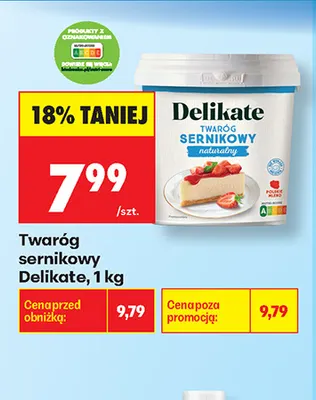 Twaróg sernikowy Delikate promocja w Biedronka
