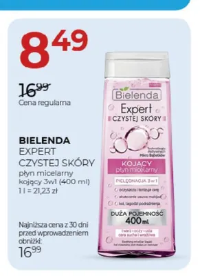 Płyn micelarny kojący 3w1 Expert Czystej Skóry Bielenda promocja w Drogerie Jawa