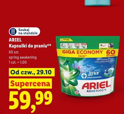 Kapsułki do prania Ariel Allin1 Pods Touch of Lenor Spring Awakening promocja w Lidl