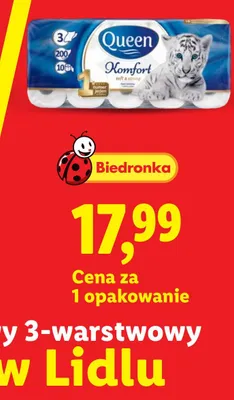 Papier toaletowy Queen Komfort 3-warstwowy promocja w Lidl