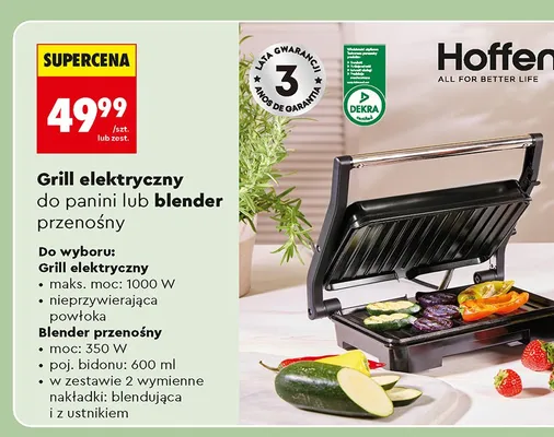 Grill elektryczny do panini Hoffen promocja w Biedronka