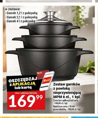 Zestaw garnków z powłoką nieprzywierającą Mpm 6 el. promocja w Twój Market