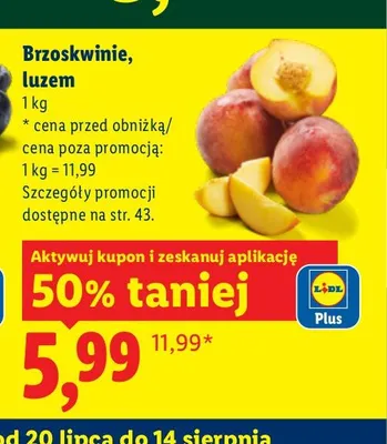 Brzoskwinie luzem promocja w Lidl