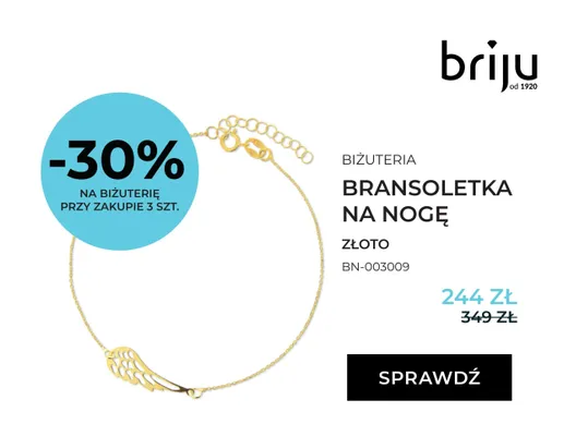 Bransoletka na nogę briju złoto BN-003009 promocja w Briju