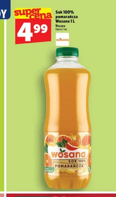 Sok pomarańczowy Wosana 100% promocja w TOPAZ