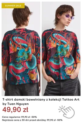 T-shirt damski bawełniany Tattoo Art by Tuan Nguyen promocja w Medicine