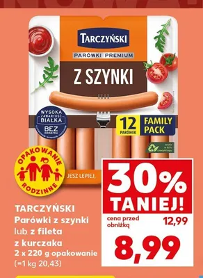 Parówki z szynki Tarczyński 2-pak 220 g promocja w Kaufland