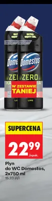 Płyn do WC Domestos 2-pak 750 ml promocja w Biedronka