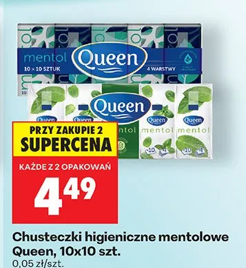 Chusteczki higieniczne mentolowe promocja w Biedronka