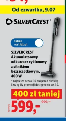 Akumulatorowy odkurzacz cyklonowy Silvercrest promocja w Lidl