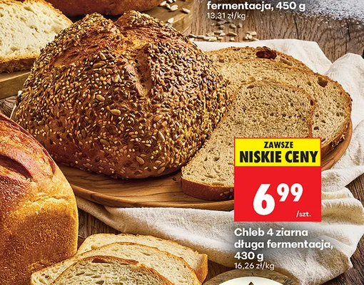 Chleb 4 ziarna długa fermentacja promocja w Biedronka