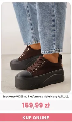 Sneakersy VICES na platformie z metaliczną aplikacją promocja w Renee