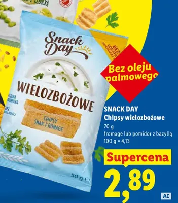 Chipsy wielozbożowe pomidor z bazylią Snack Day promocja w Lidl
