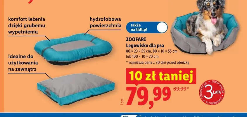 Legowisko dla psa Zoofari promocja w Lidl