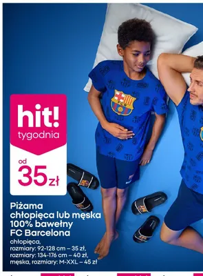 Piżama chłopięca lub męska 100% bawełny FC Barcelona promocja w Pepco