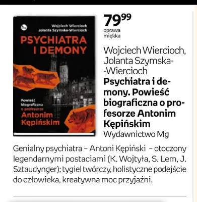 Książka Psychiatra i demony. Powieść biograficzna o profesorze Antonim Kępińskim promocja w Empik
