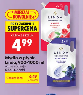 Mydło w płynie zapas Linda Malina promocja w Biedronka