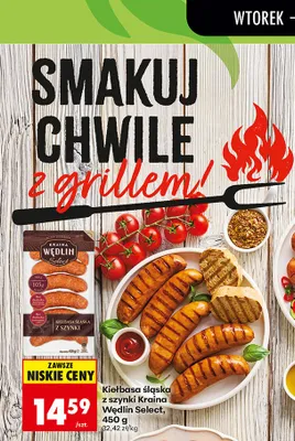 Kiełbasa śląska z szynki Select promocja w Biedronka