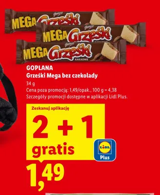 Wafelek Grześki Mega bez czekolady Goplana promocja w Lidl