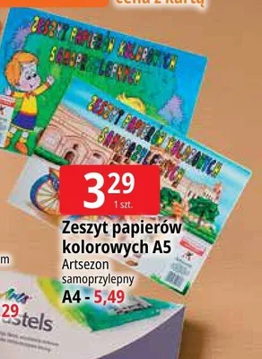 Zeszyt papierów kolorowych A4 samoprzylepny Artsezon promocja w Leclerc