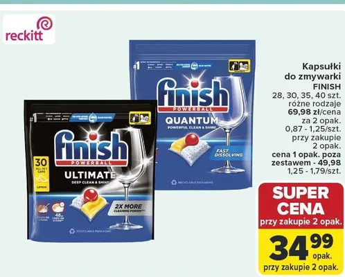 Kapsułki do zmywarki Finish Quantum Ultimate promocja w Carrefour Market