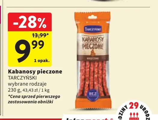 Kabanosy pieczone Tarczyński promocja w Intermarche