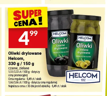 Oliwki drylowane czarne Helcom promocja w Twój Market