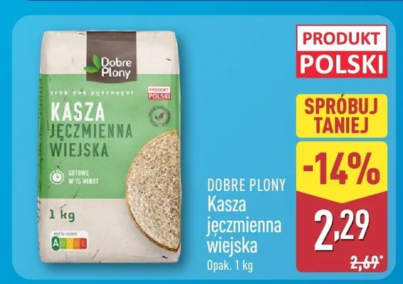 Kasza jęczmienna wiejska promocja w Aldi