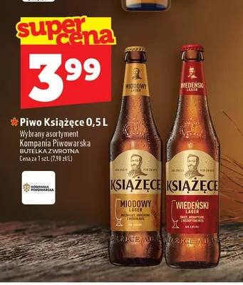 Piwo Książęce Miodowy Lager promocja w TOPAZ