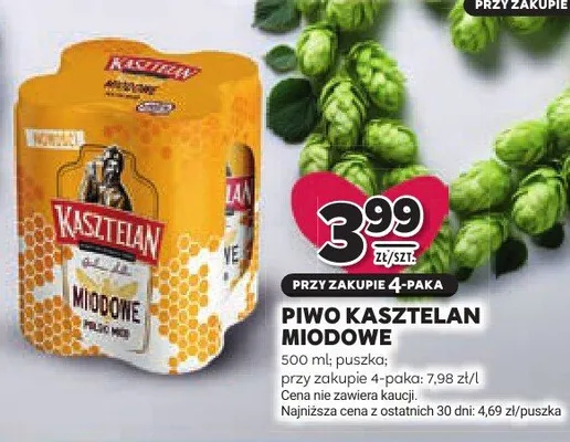Piwo Kasztelan Miodowe promocja w Stokrotka