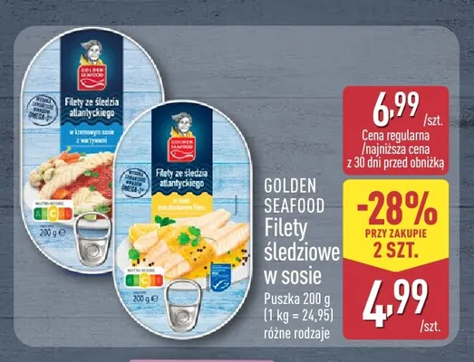 Filety śledziowe w sosie musztardowym Dijon Golden Seafood promocja w Aldi