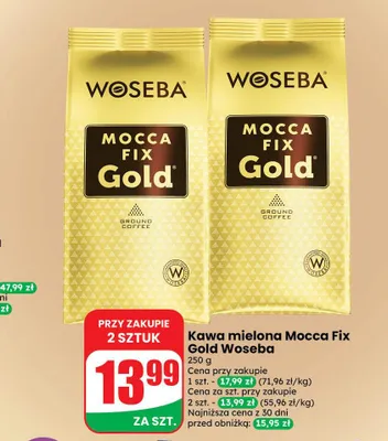 Kawa mielona Woseba Mocca Fix Gold promocja w Dino