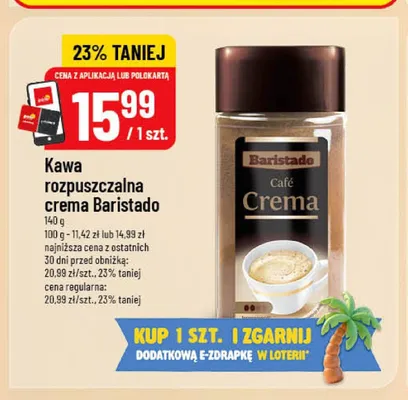 Kawa rozpuszczalna Baristado Crema promocja w POLOmarket