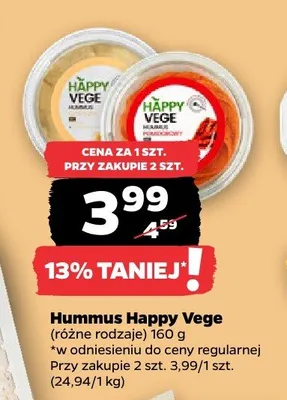 Hummus klasyczny Happy Vege promocja w Netto
